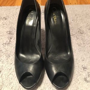 Cole Haan/Nike Air platform peep toe pumps!
